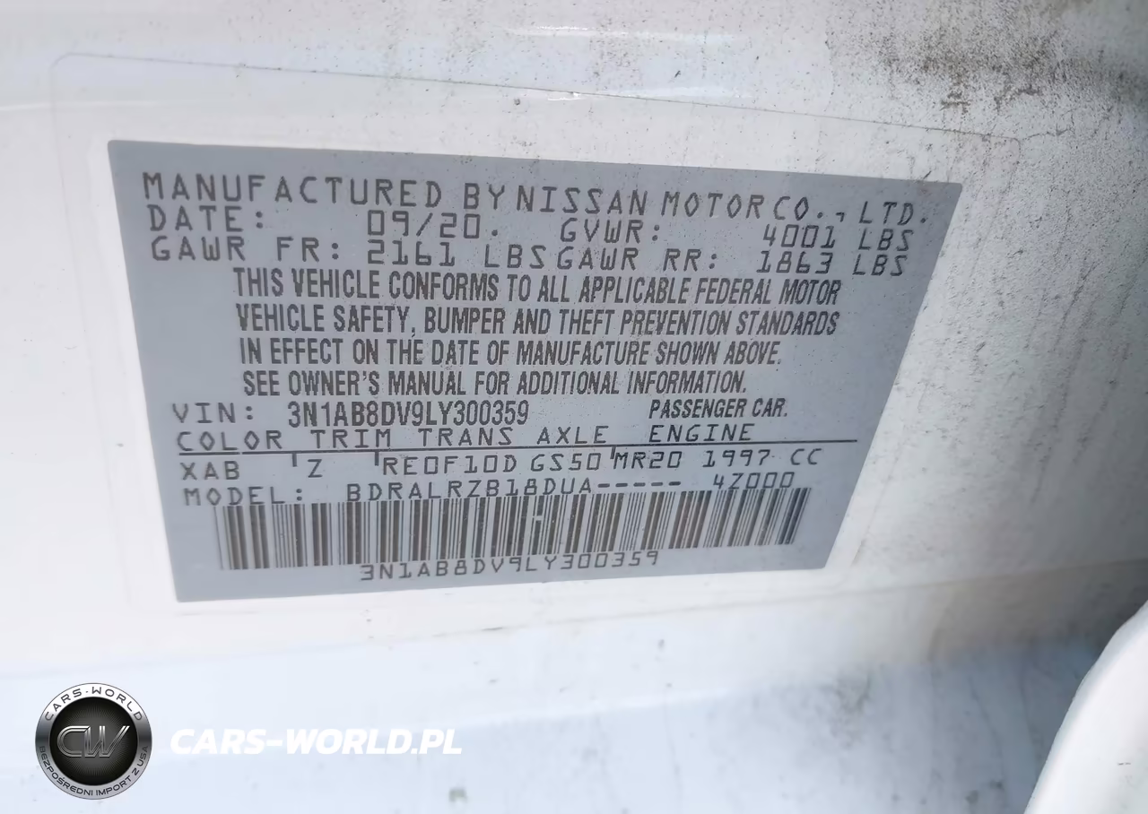 2020 Nissan Sentra Sr Xtronic Cvt VIN:3N1AB8DV9LY300359 - 9