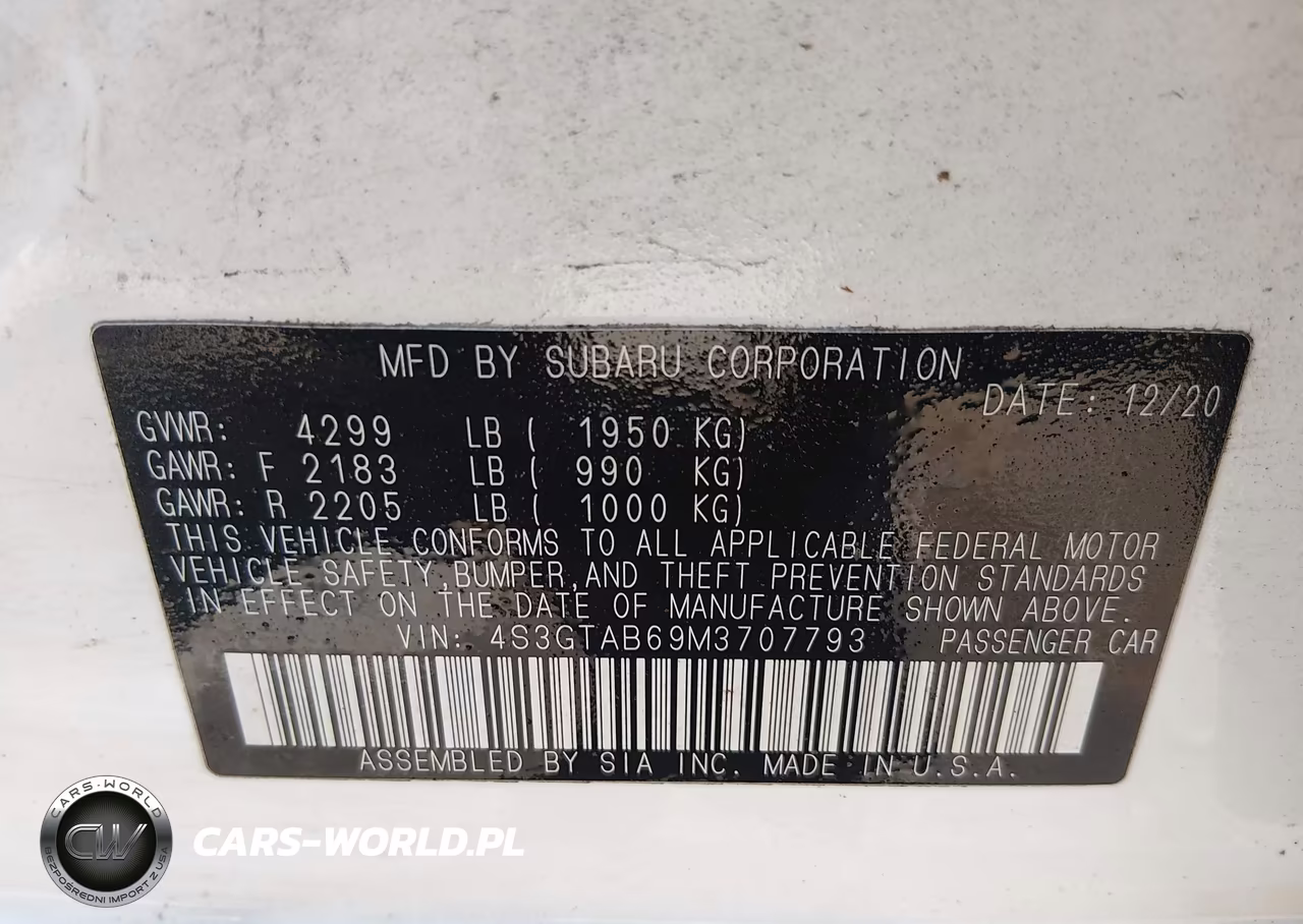 2021 Subaru Impreza 5-Door VIN:4S3GTAB69M3707793 - 9