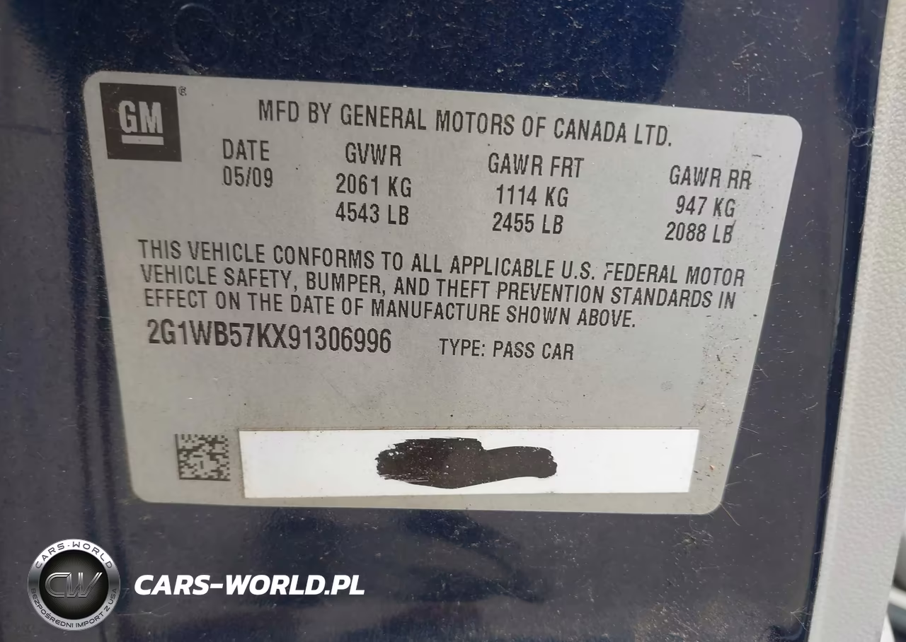 2009 Chevrolet Impala Ls VIN:2G1WB57KX91306996 - 9