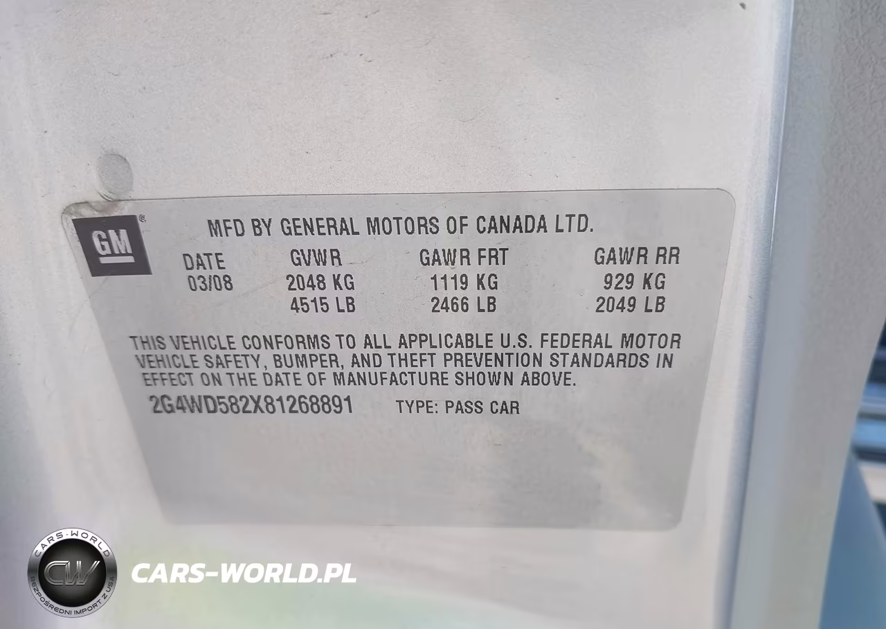 2008 Buick Lacrosse Cxl VIN:2G4WD582X81268891 - 9