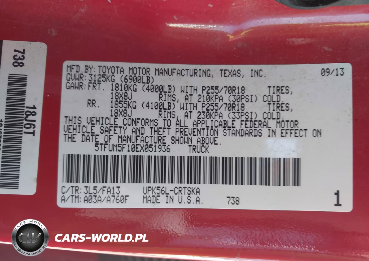 2014 Toyota Tundra Sr 4.6L V8 VIN:5TFUM5F10EX051936 - 9