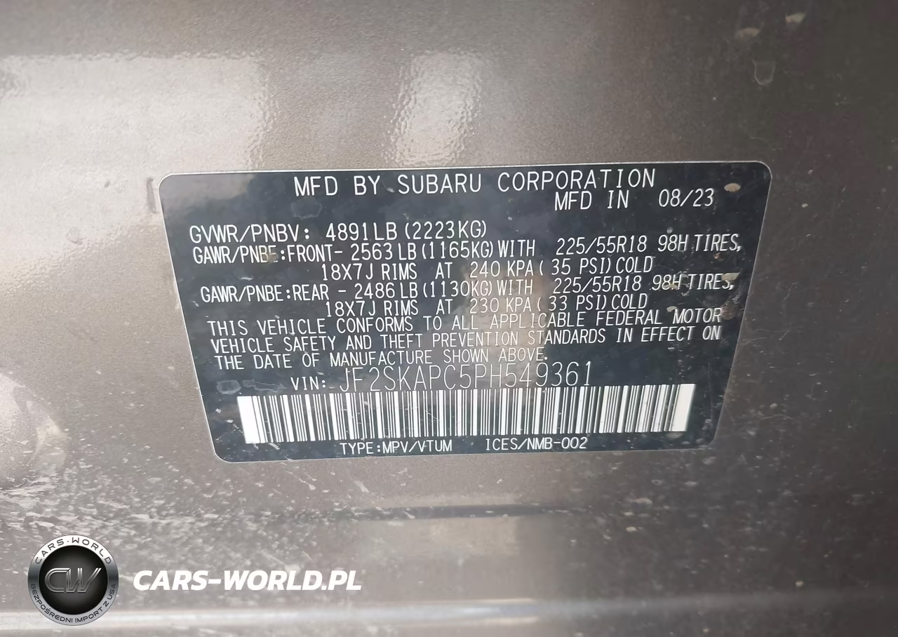 2023 Subaru Forester Limited VIN:JF2SKAPC5PH549361 - 9