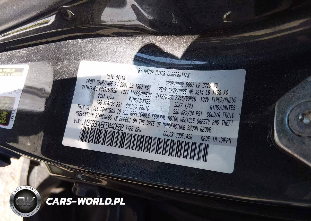 2014 Mazda Cx-9 Grand Touring VIN:JM3TB3DV6E0440558 - 9