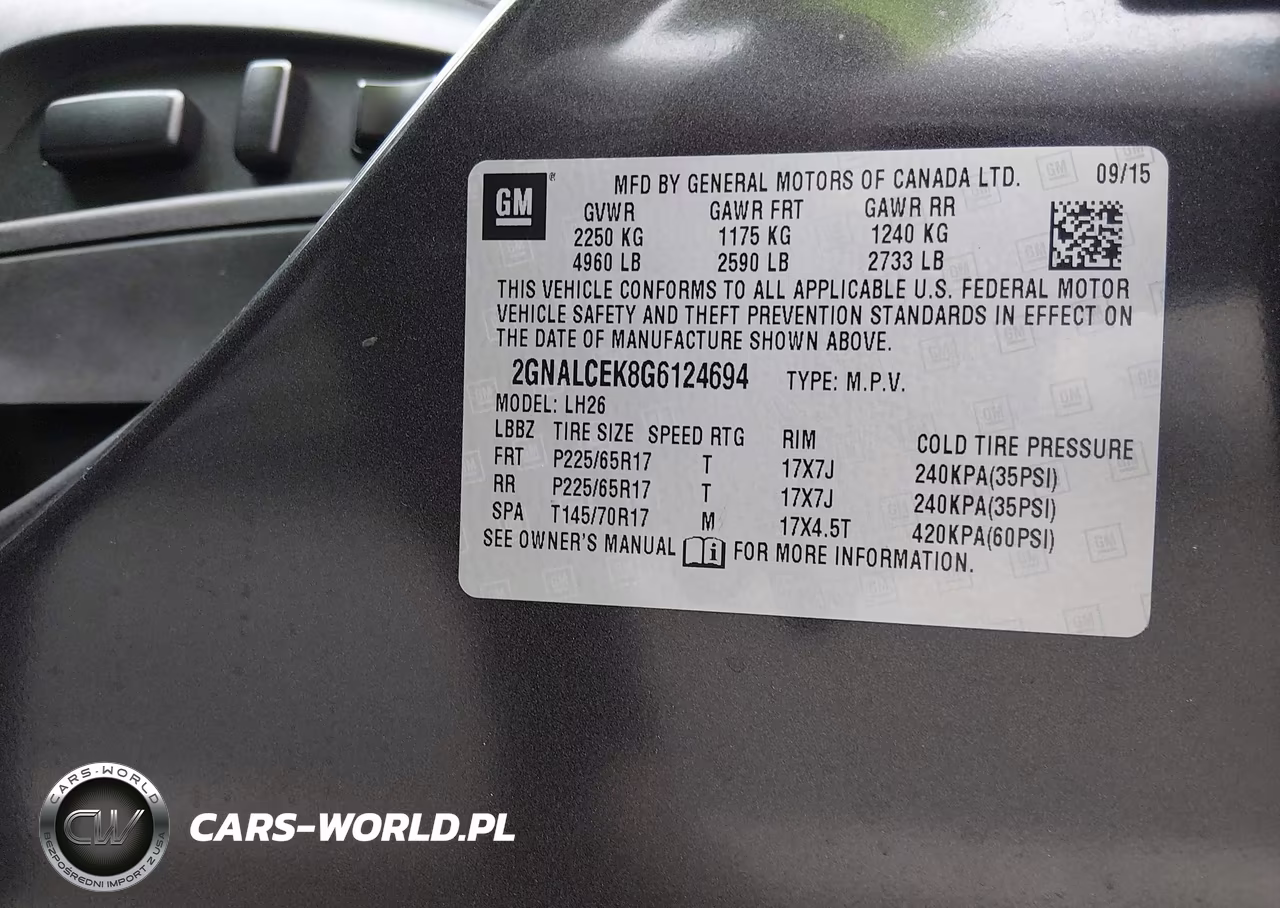 2016 Chevrolet Equinox Lt VIN:2GNALCEK8G6124694 - 9