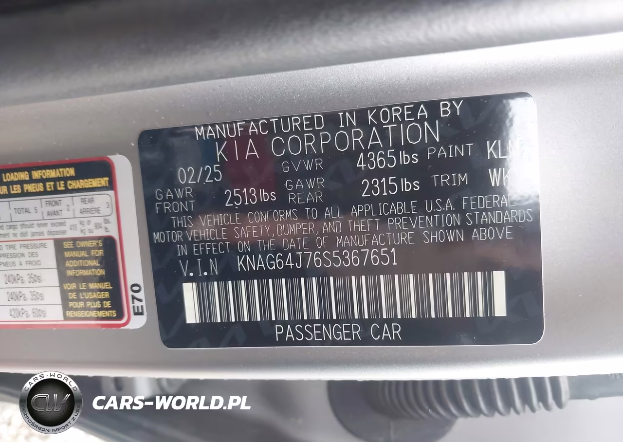 2025 Kia K5 Gt-Line VIN:KNAG64J76S5367651 - 9