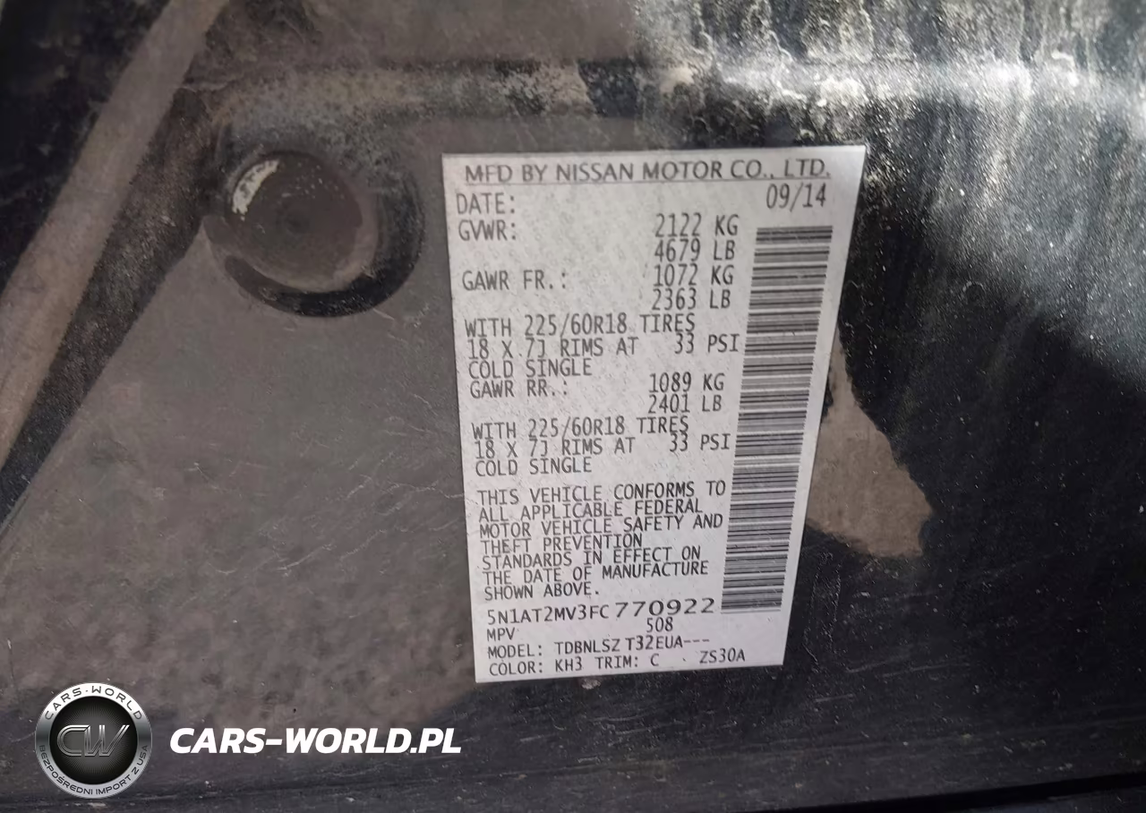 2015 Nissan Rogue Sl VIN:5N1AT2MV3FC770922 - 9
