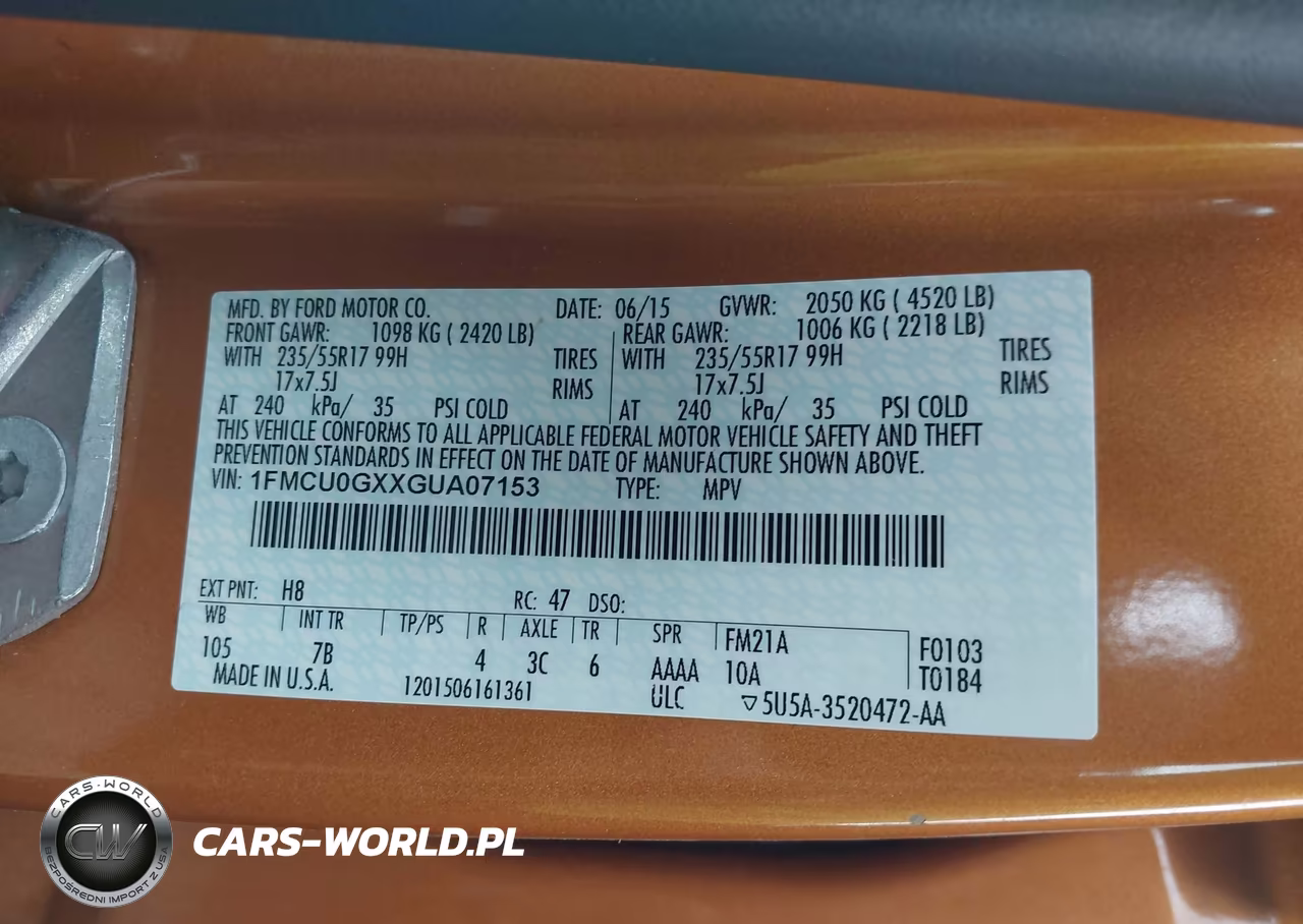 2016 Ford Escape Se VIN:1FMCU0GXXGUA07153 - 9
