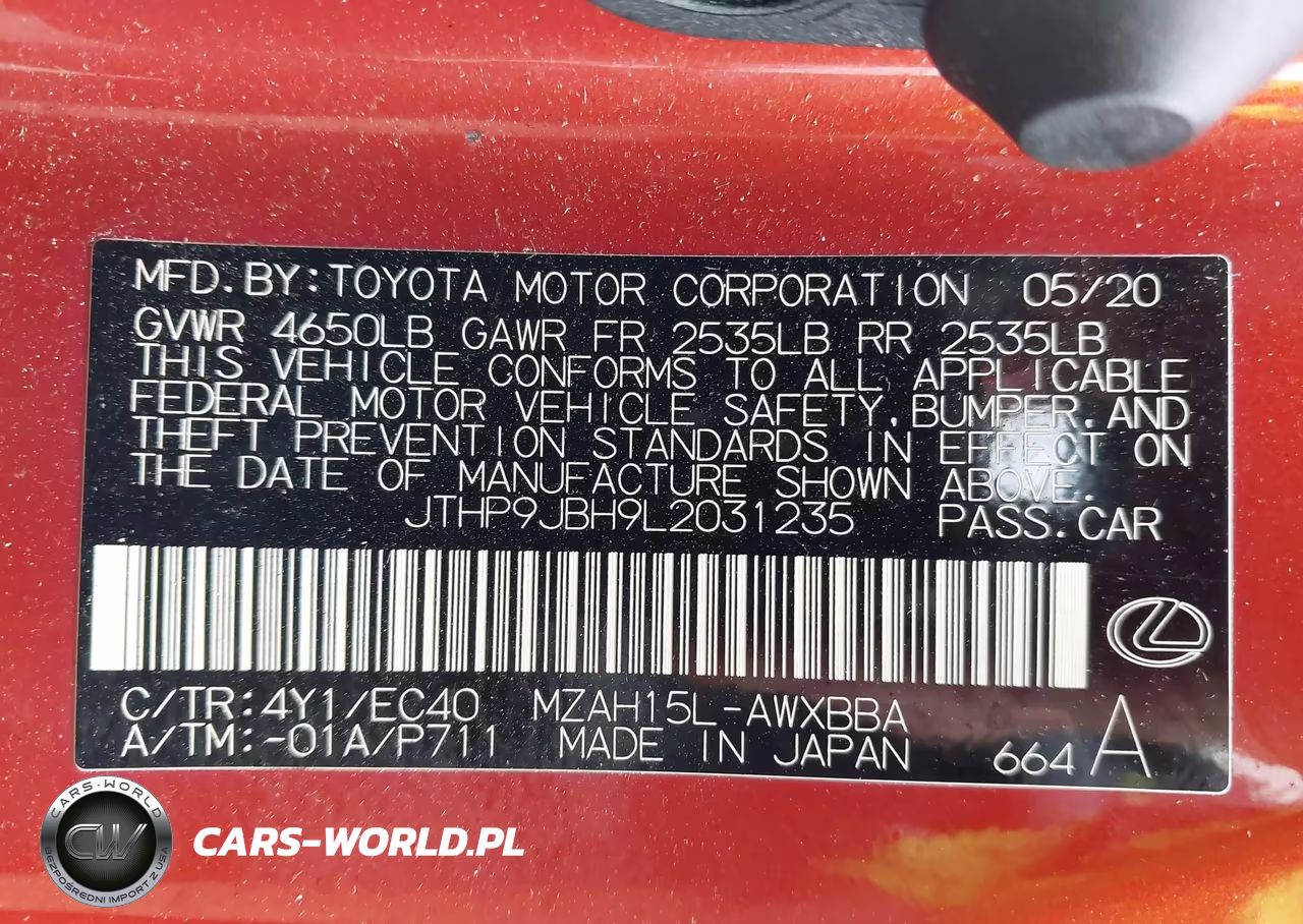 2020 Lexus Ux 250H VIN:JTHP9JBH9L2031235 - 9