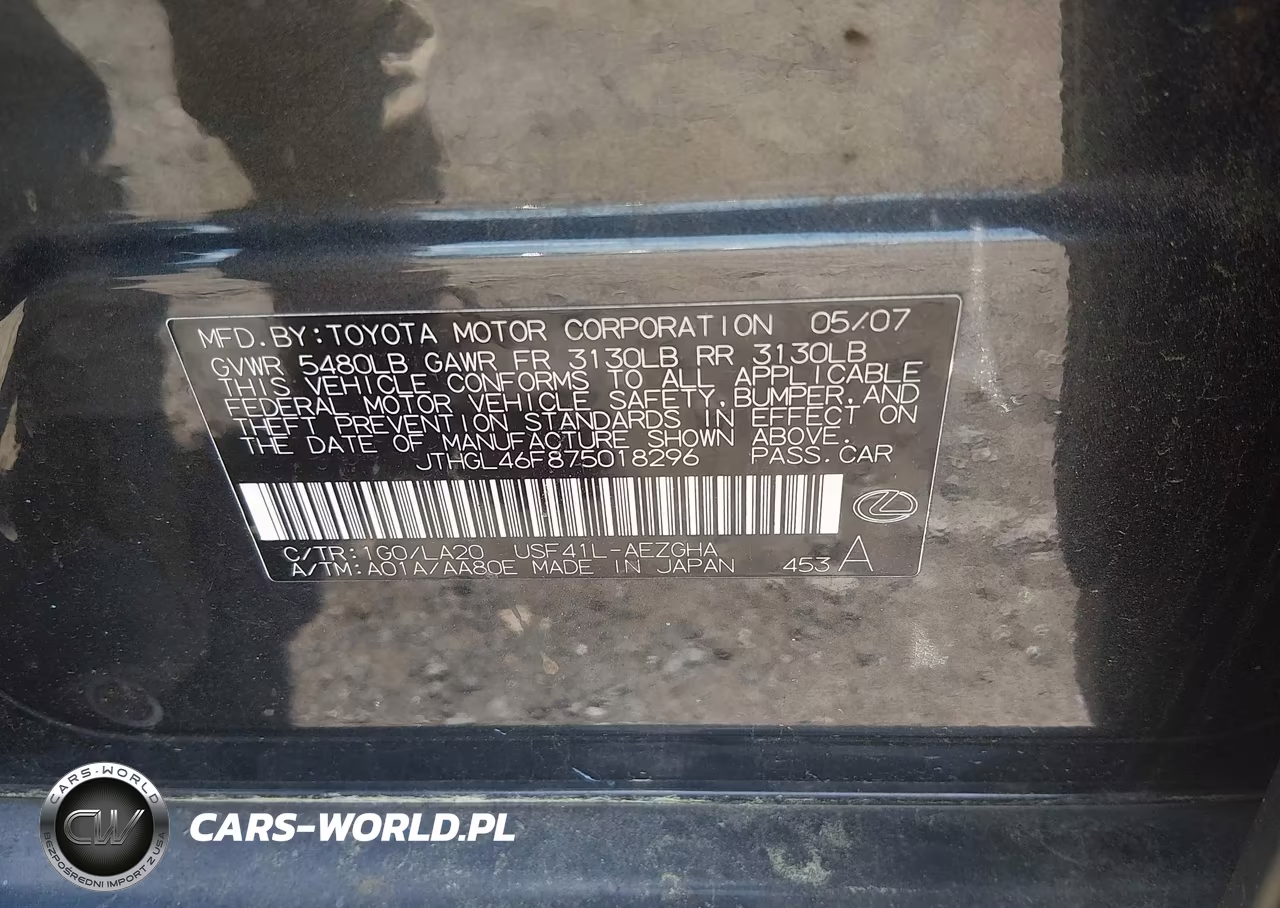 2007 Lexus Ls 460 L VIN:JTHGL46F875018296 - 9