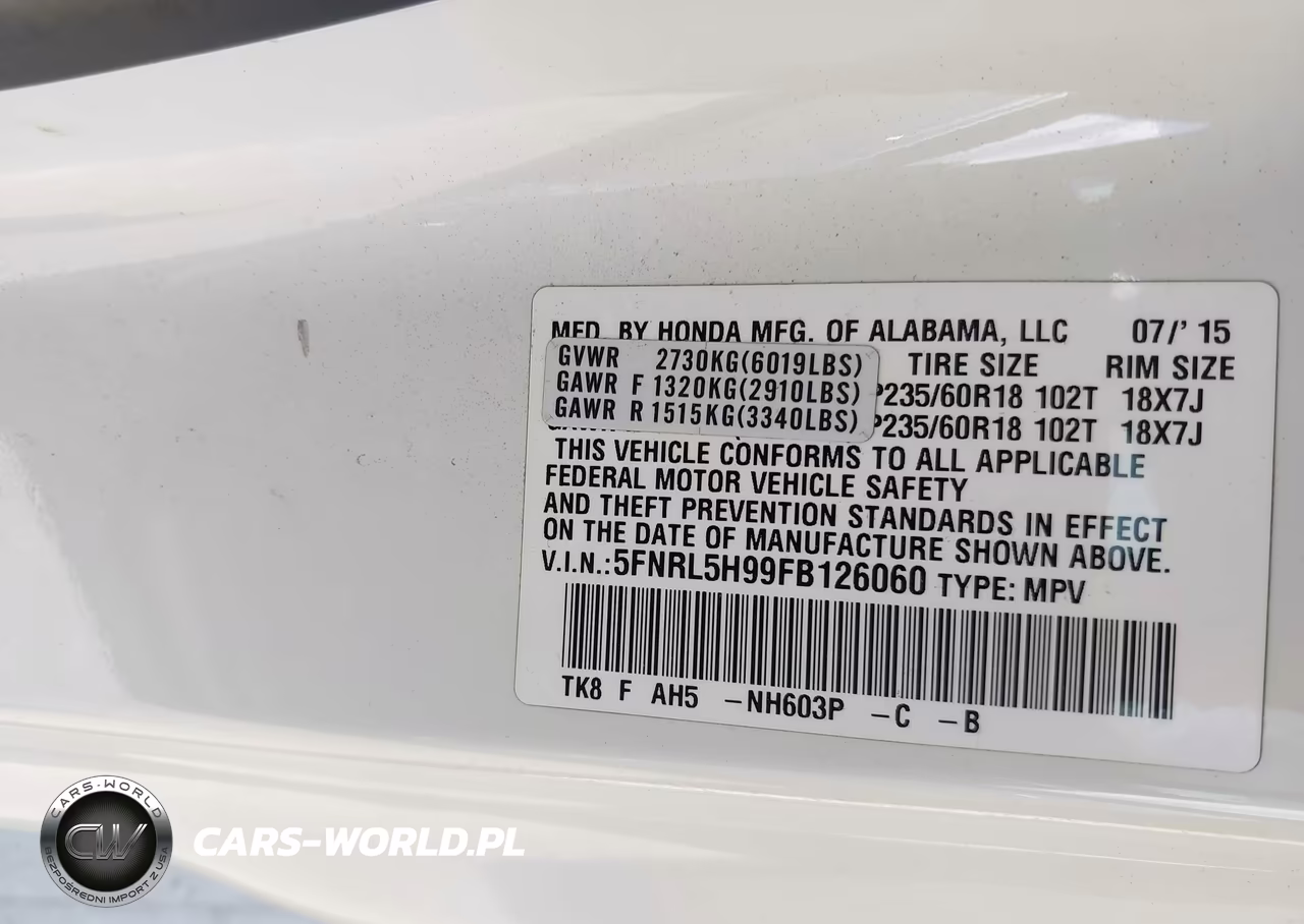 2015 Honda Odyssey Touring-Touring Elite VIN:5FNRL5H99FB126060 - 9