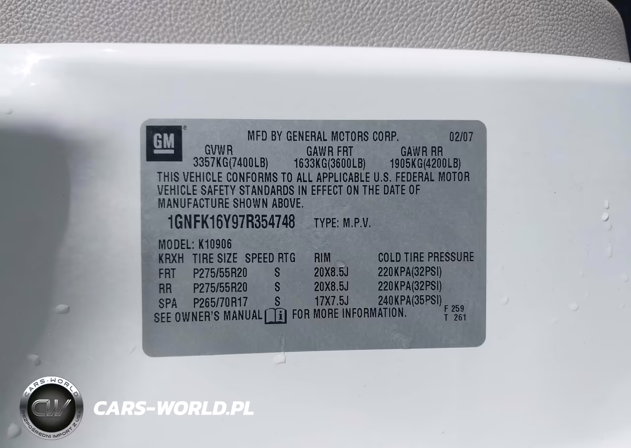 2007 Chevrolet Suburban 1500 Ltz VIN:1GNFK16Y97R354748 - 9