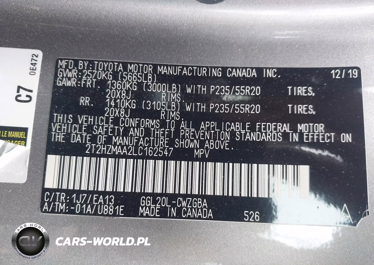 2020 Lexus Rx 350 VIN:2T2HZMAA2LC162547 - 9
