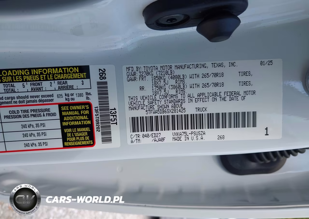 2025 Toyota Tundra Sr5 VIN:5TFWA5DB6SX281425 - 9