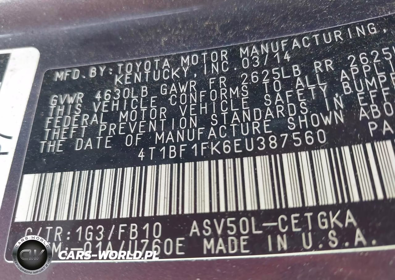 2014 Toyota Camry Xle VIN:4T1BF1FK6EU387560 - 9