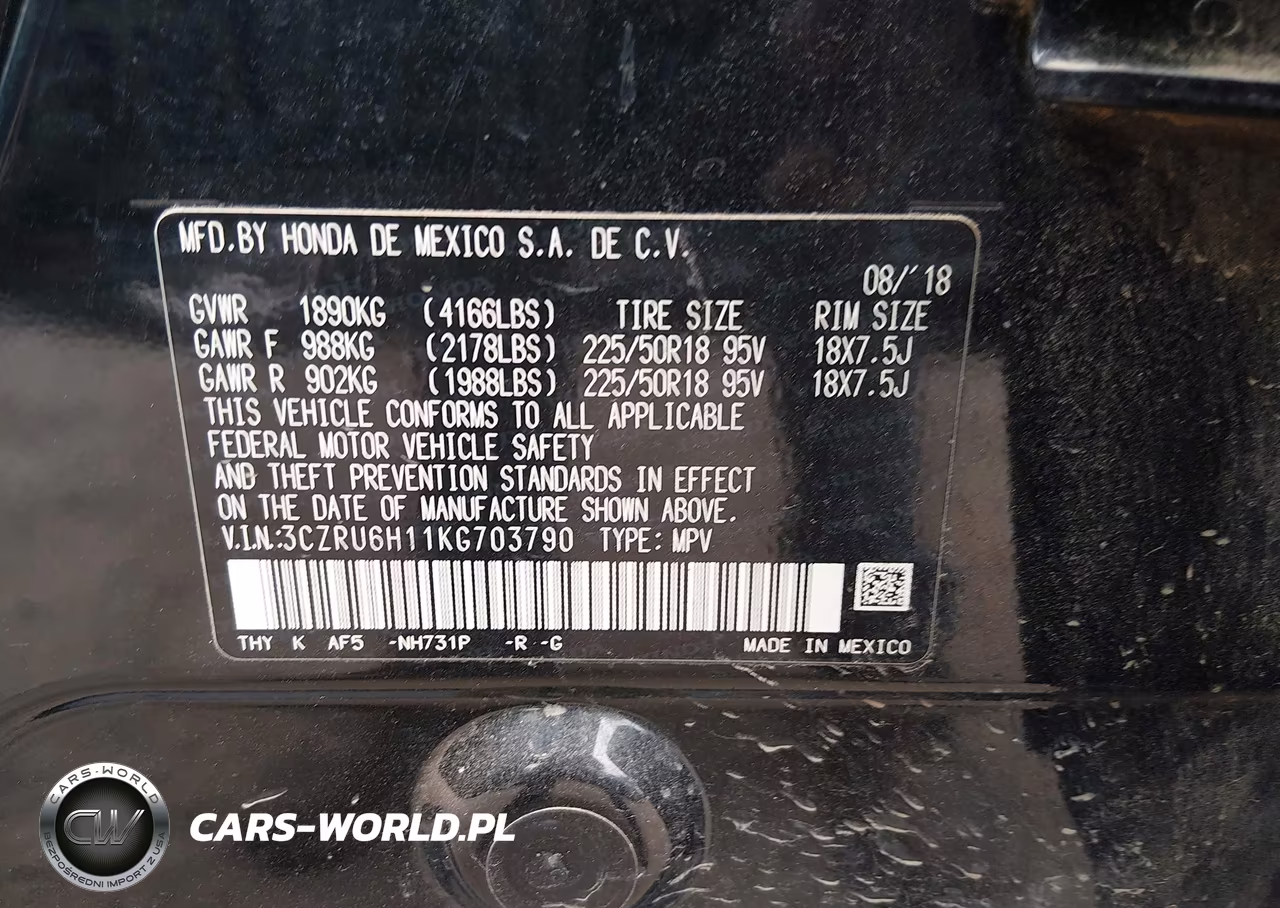 2019 Honda Hr-V Sport VIN:3CZRU6H11KG703790 - 9