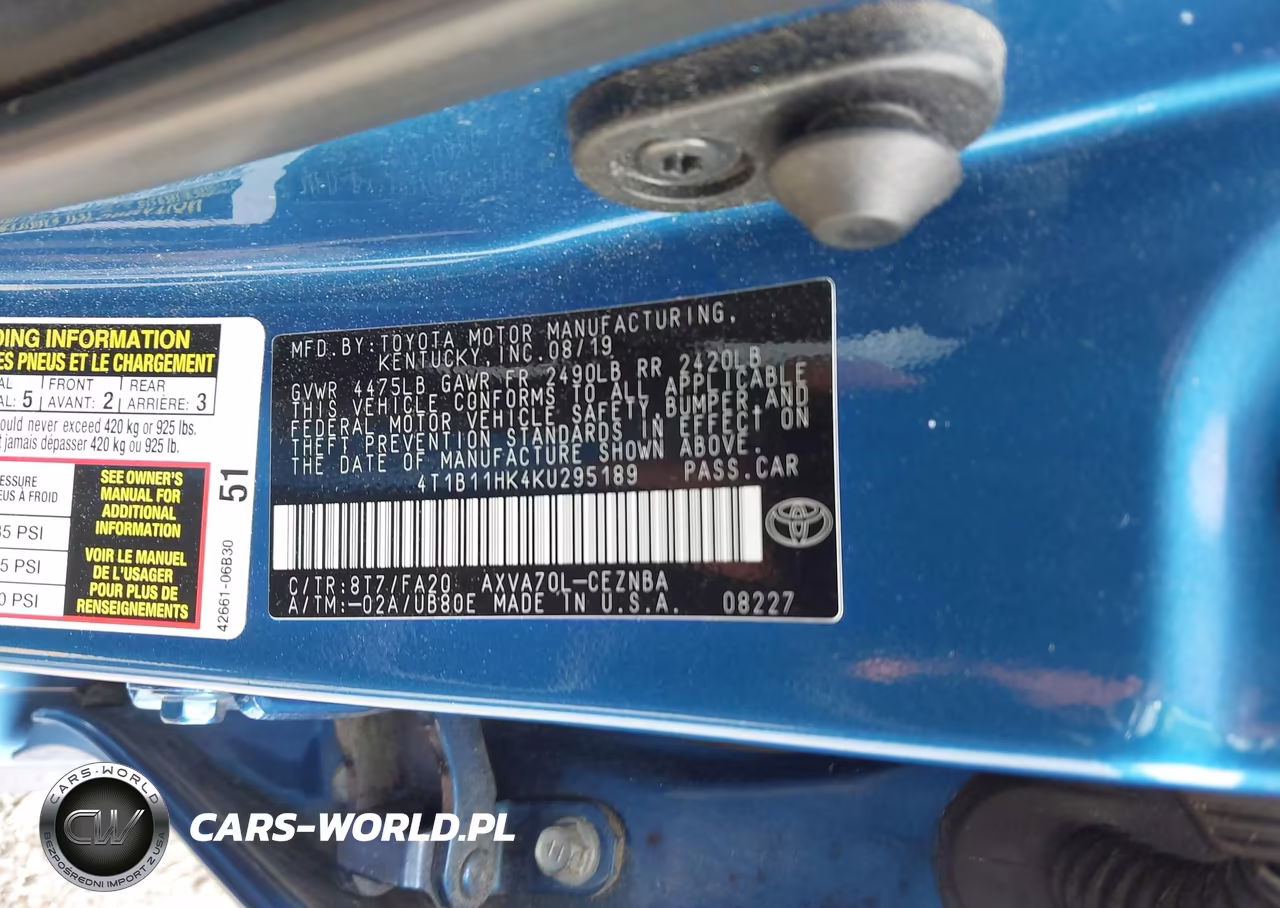 2019 Toyota Camry Le VIN:4T1B11HK4KU295189 - 9
