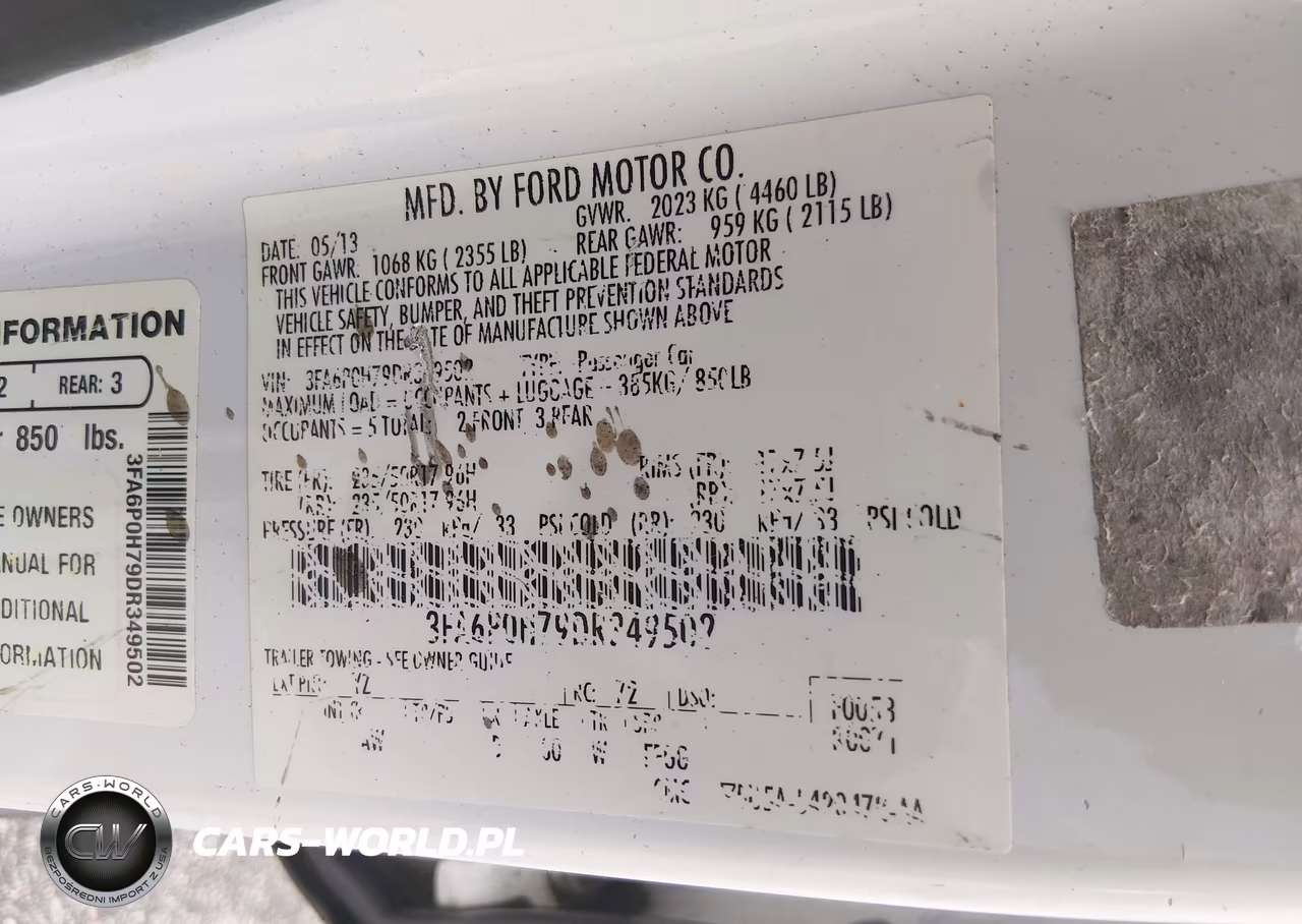 2013 Ford Fusion Se VIN:3FA6P0H79DR349502 - 9