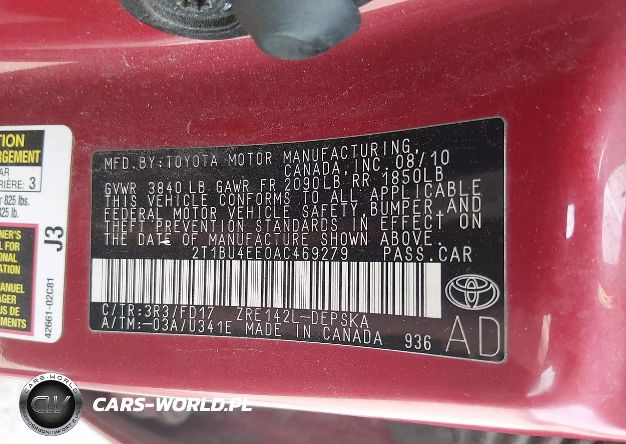 2010 Toyota Corolla S VIN:2T1BU4EE0AC469279 - 9