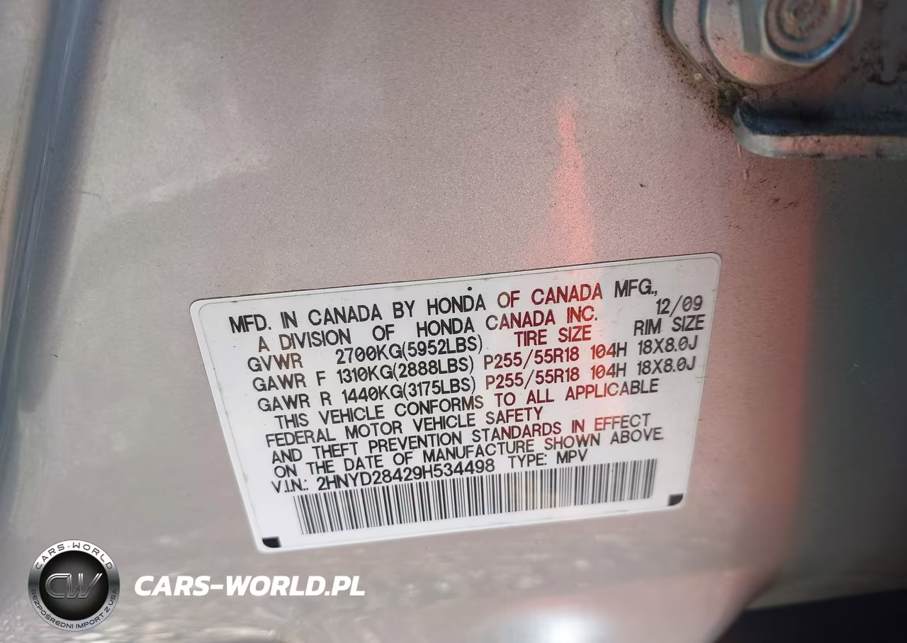 2009 Acura Mdx Technology Package VIN:2HNYD28429H534498 - 9