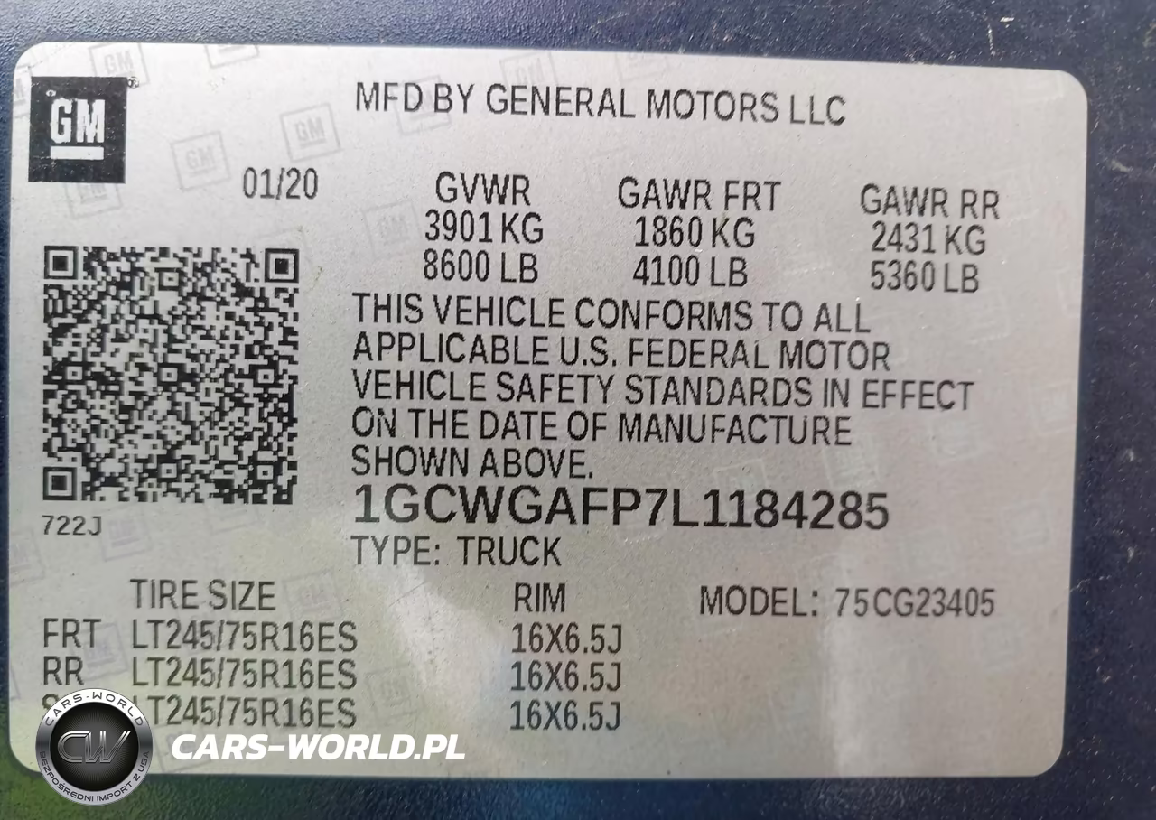2020 Chevrolet Express Cargo Rwd 2500 Regular Wheelbase Wt VIN:1GCWGAFP7L1184285 - 9