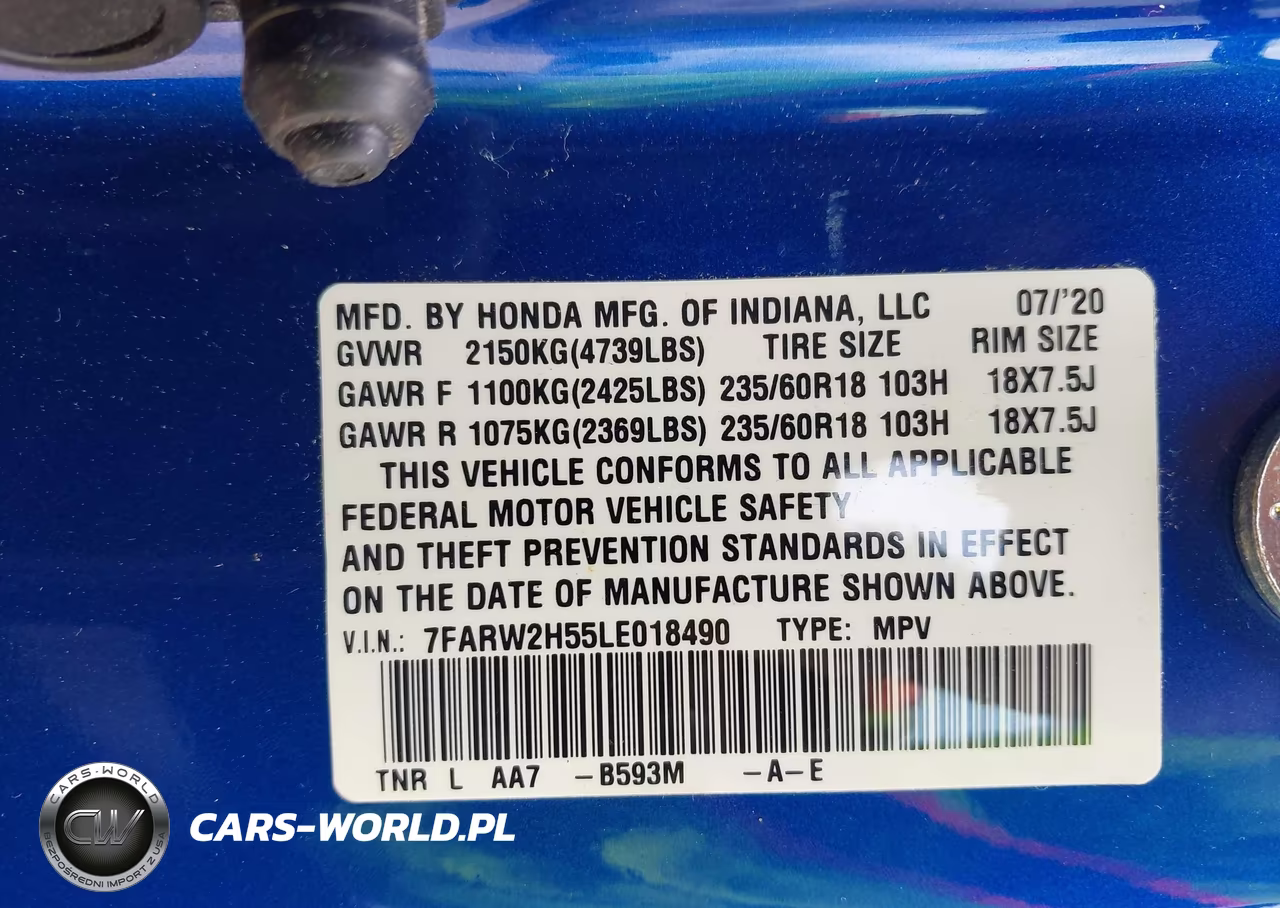 2020 Honda Cr-V Awd Ex VIN:7FARW2H55LE018490 - 9
