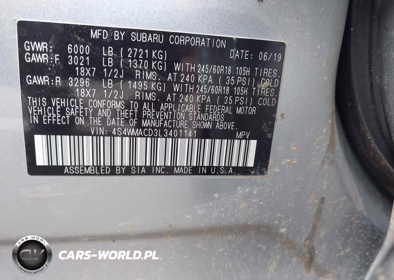 2020 Subaru Ascent Premium VIN:4S4WMACD3L3401141 - 9