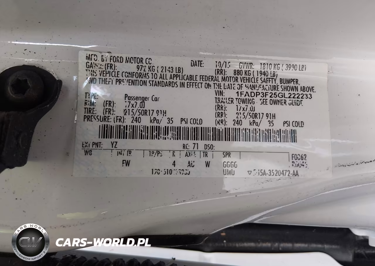 2016 Ford Focus Se VIN:1FADP3F25GL222233 - 9
