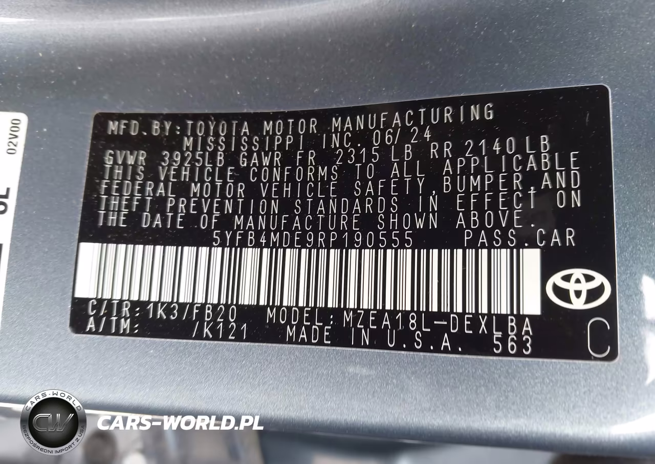 2024 Toyota Corolla Le VIN:5YFB4MDE9RP190555 - 9