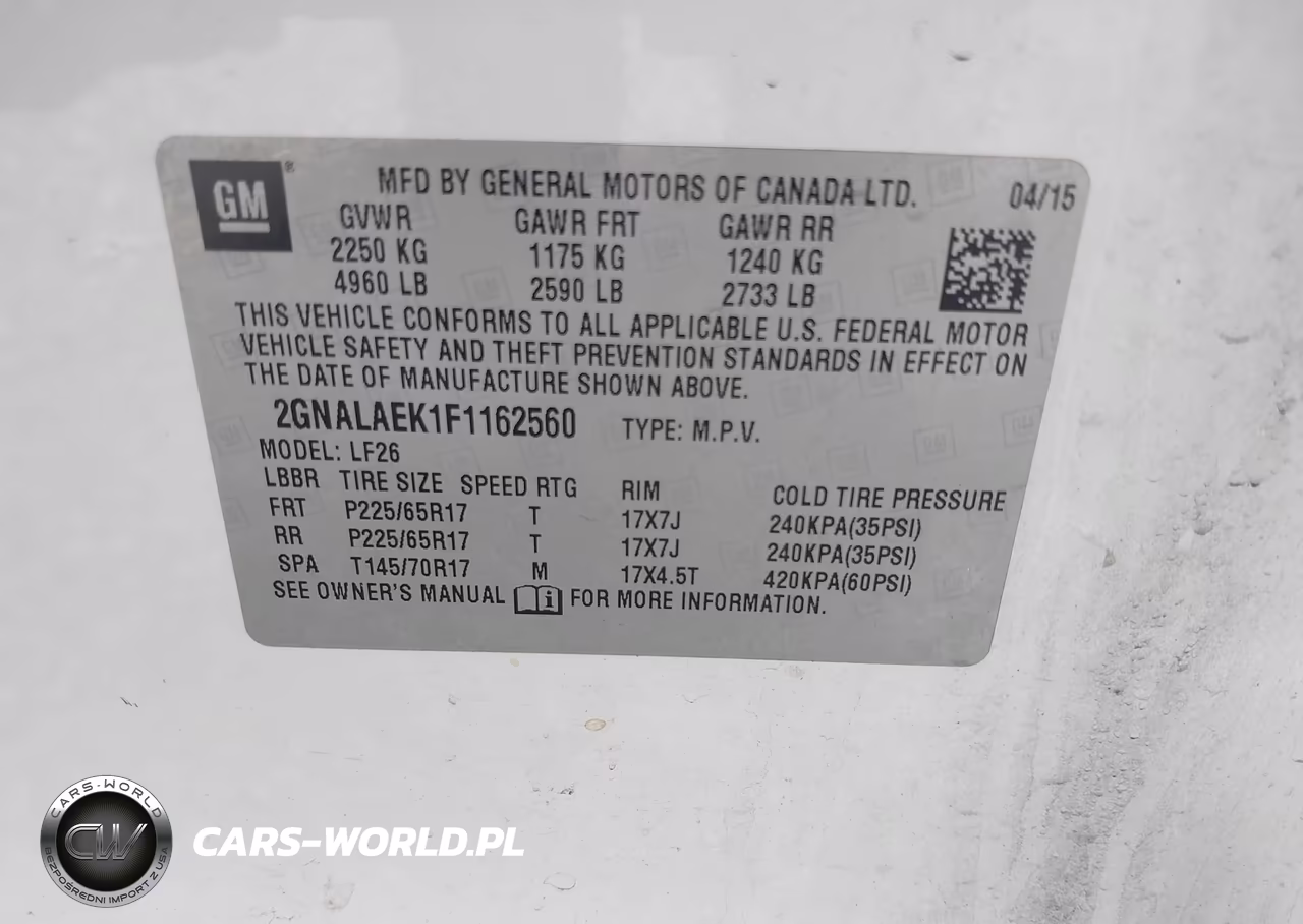2015 Chevrolet Equinox Ls VIN:2GNALAEK1F1162560 - 9