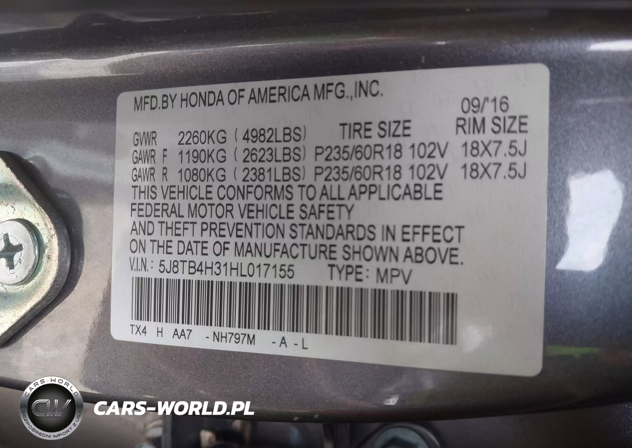 2017 Acura Rdx Acurawatch Plus Package VIN:5J8TB4H31HL017155 - 9