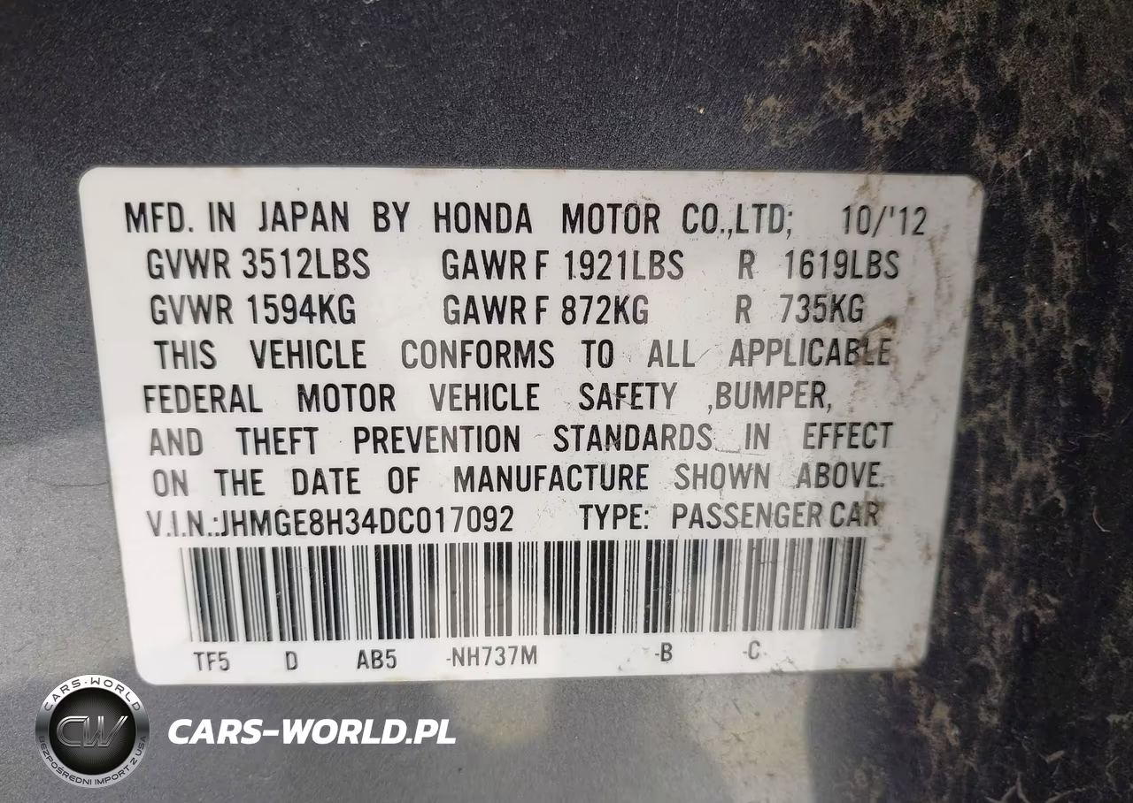 2013 Honda Fit VIN:JHMGE8H34DC017092 - 9