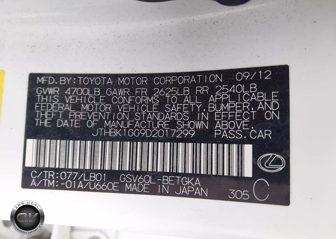 2013 Lexus Es 350 VIN:JTHBK1GG9D2017299 - 9