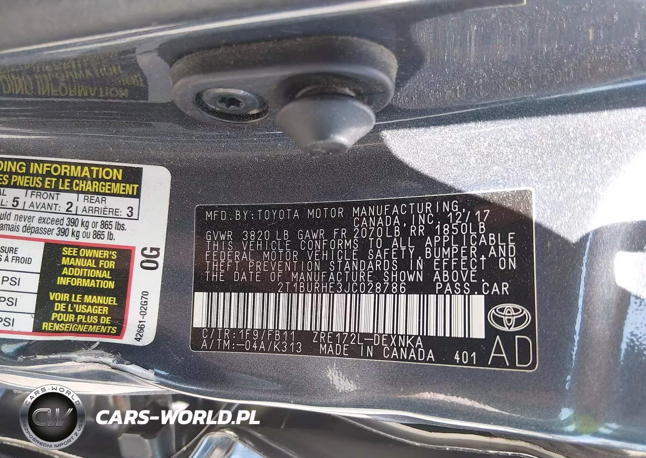 2018 Toyota Corolla Le VIN:2T1BURHE3JC028786 - 9