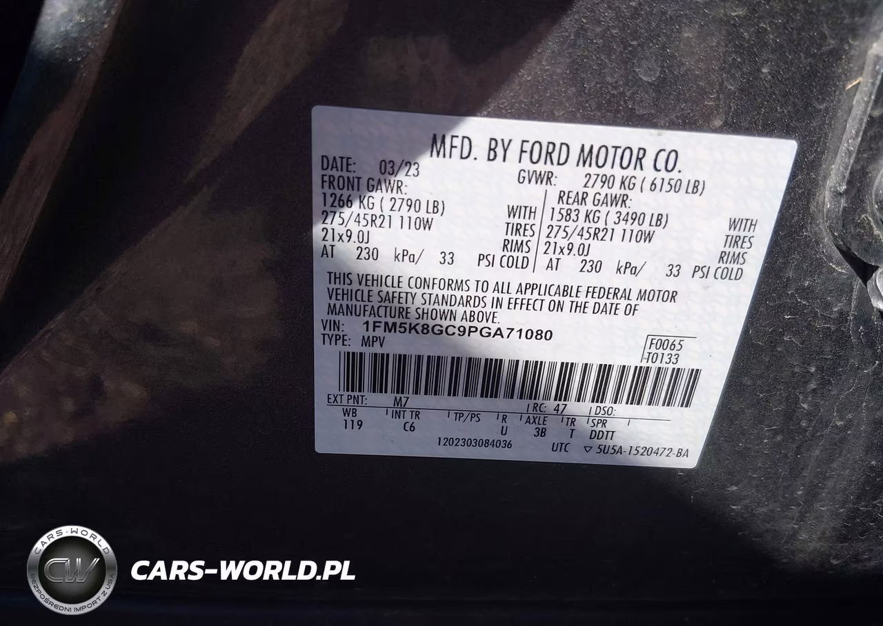 2023 Ford Explorer St VIN:1FM5K8GC9PGA71080 - 9