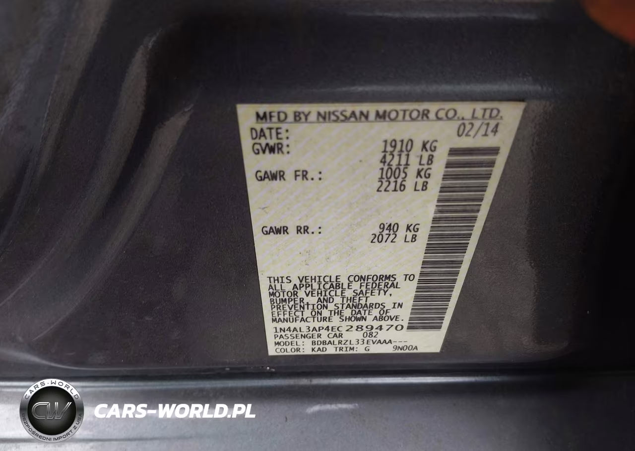 2014 Nissan Altima 2.5-2.5 S-2.5 Sl-2.5 Sv VIN:1N4AL3AP4EC289470 - 9