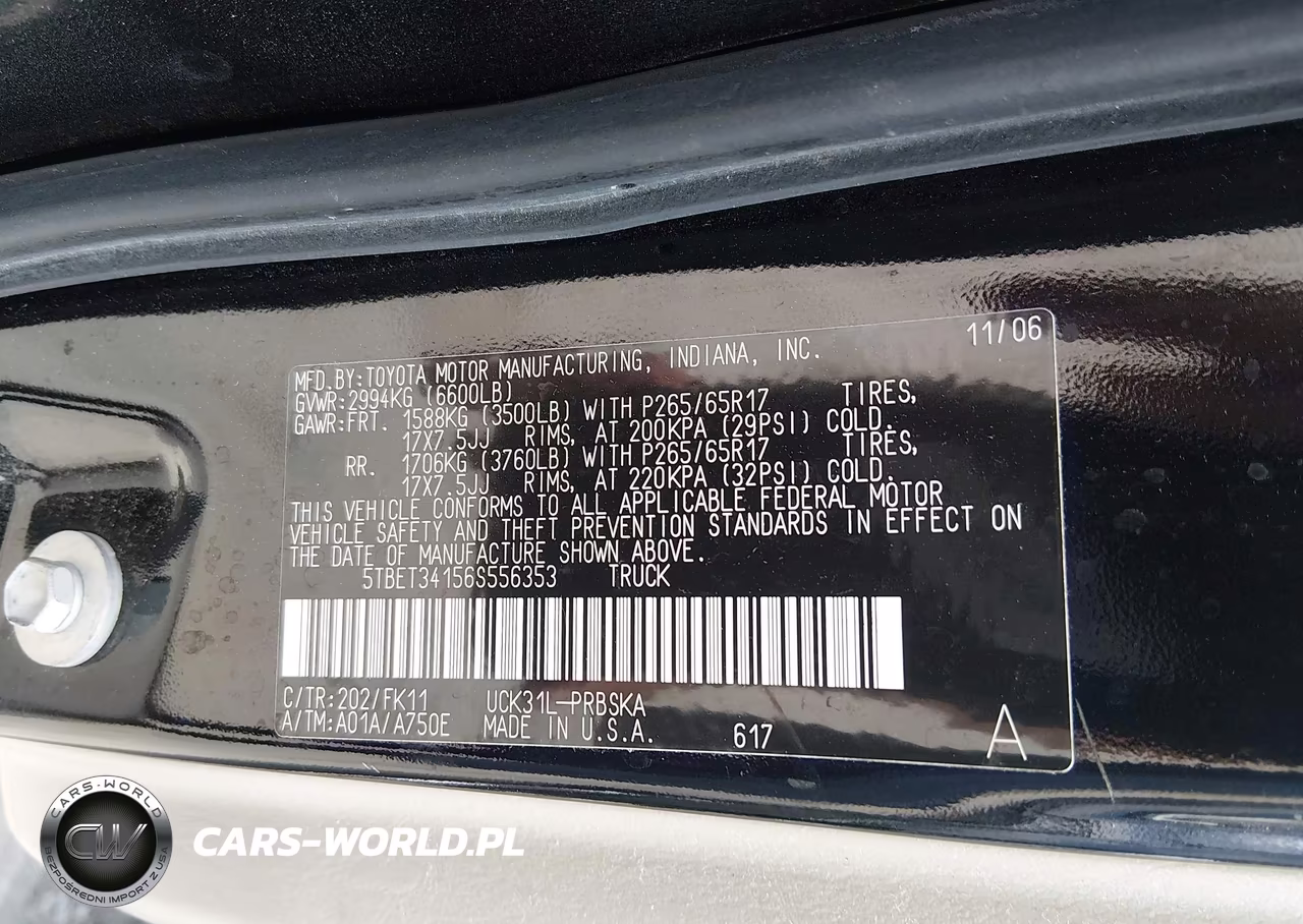 2006 Toyota Tundra Sr5 V8 VIN:5TBET34156S556353 - 9
