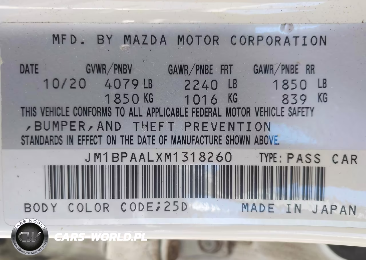 2021 Mazda Mazda3 2.5 S VIN:JM1BPAALXM1318260 - 9