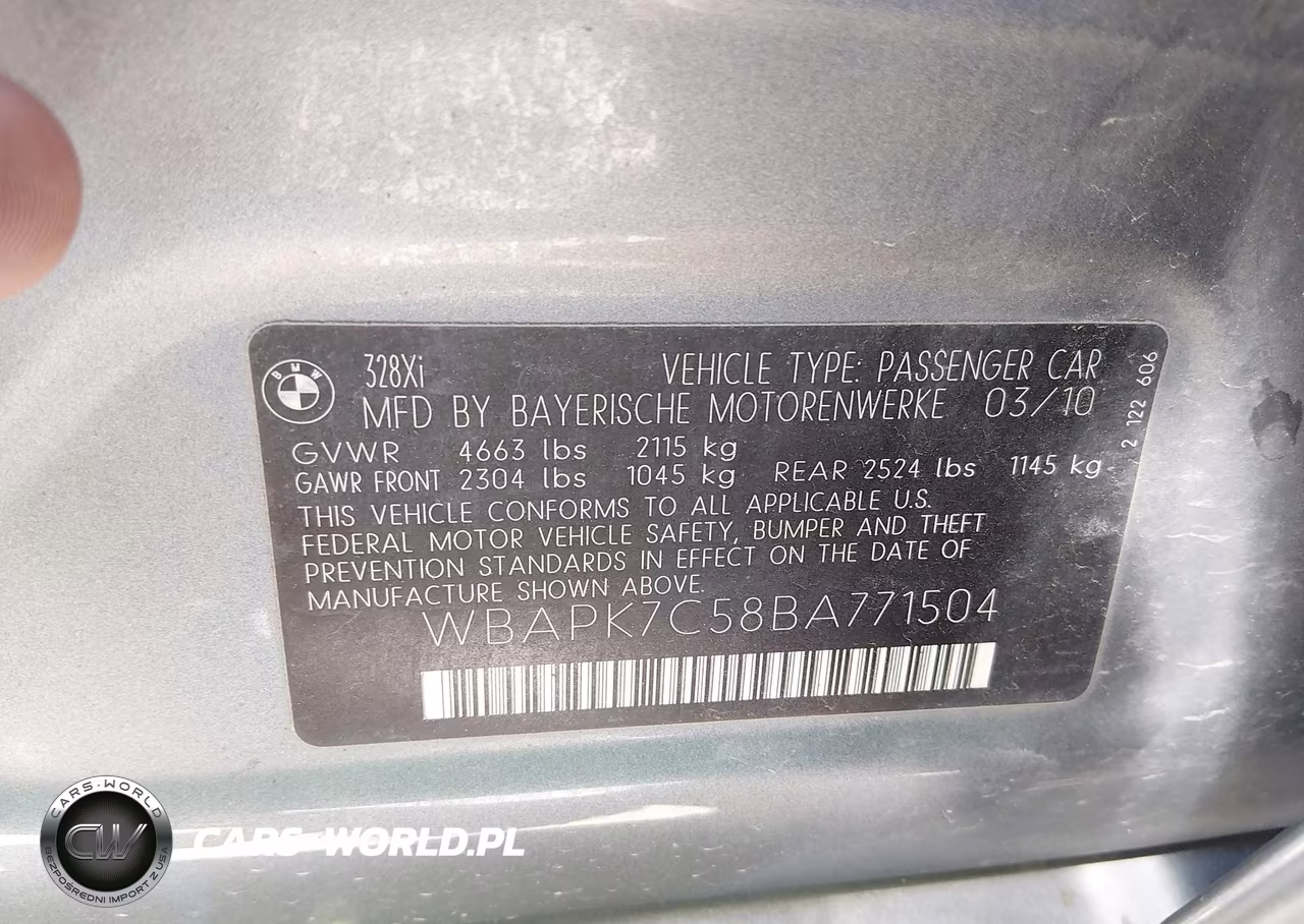2011 BMW 328I xDrive VIN:WBAPK7C58BA771504 - 9