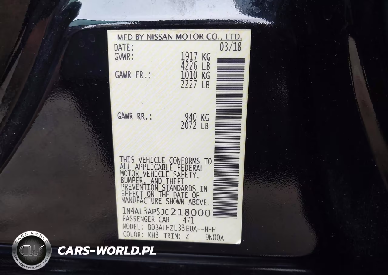 2018 Nissan Altima 2.5 Sr VIN:1N4AL3AP5JC218000 - 9