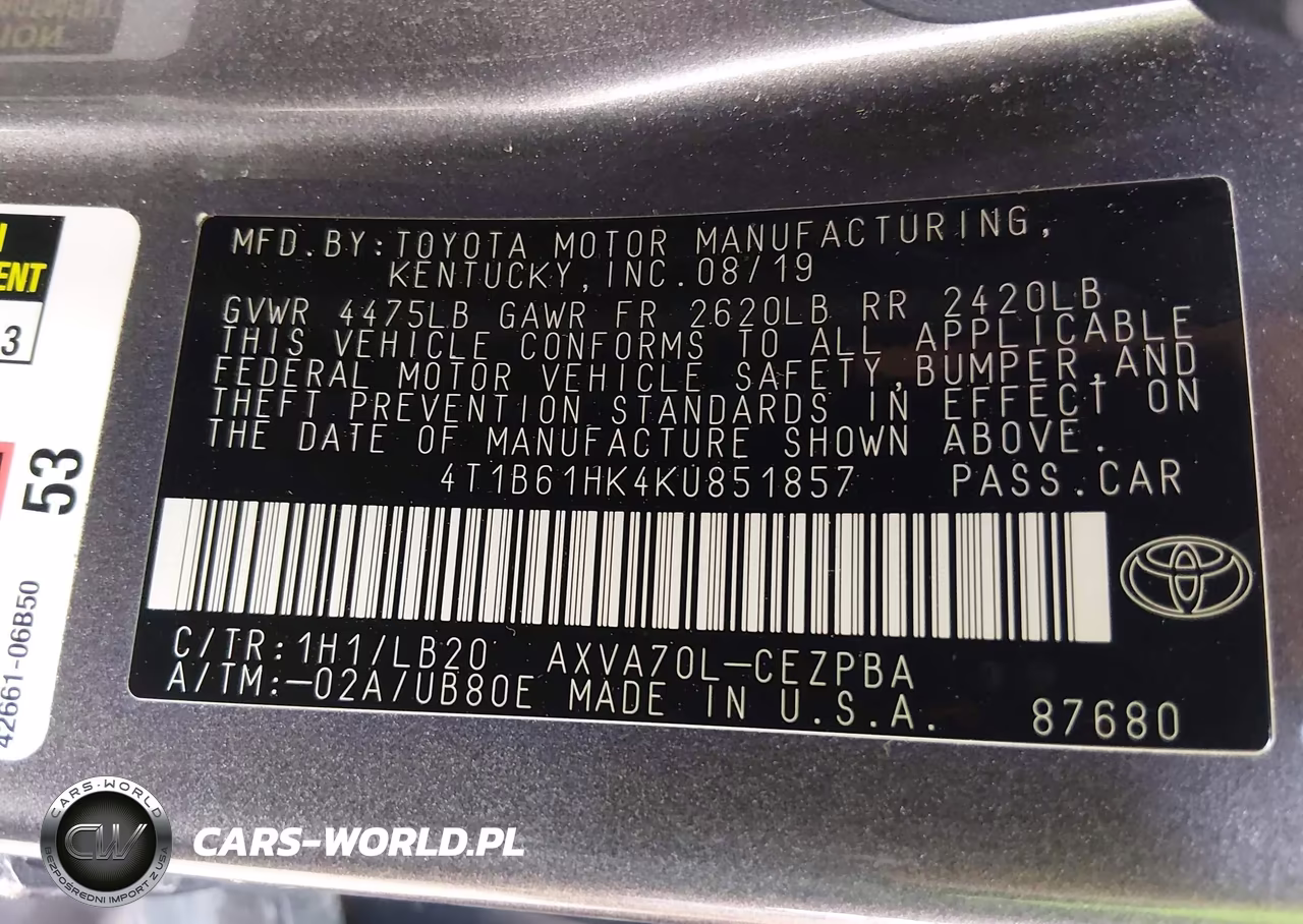 2019 Toyota Camry Xse VIN:4T1B61HK4KU851857 - 9
