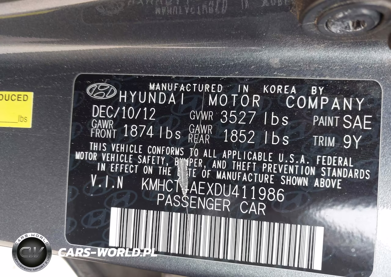 2013 Hyundai Accent Gls VIN:KMHCT4AEXDU411986 - 9