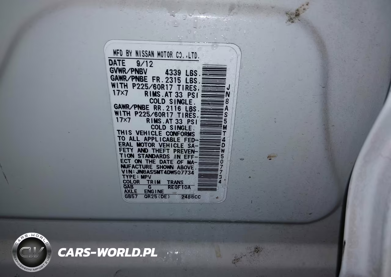 2013 Nissan Rogue Sv VIN:JN8AS5MT4DW507734 - 9