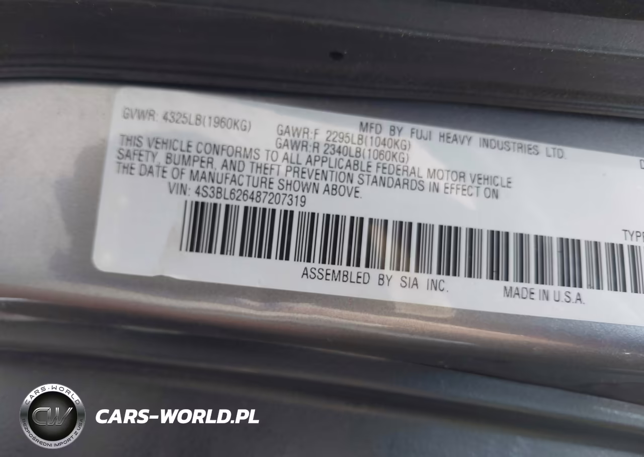 2008 Subaru Legacy 2.5I Limited-Ltd W-Vdc VIN:4S3BL626487207319 - 9