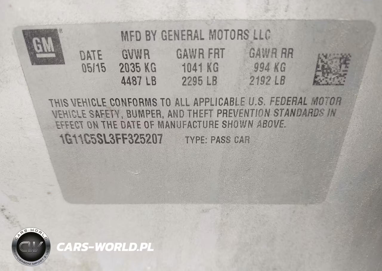 2015 Chevrolet Malibu 1Lt VIN:1G11C5SL3FF325207 - 9