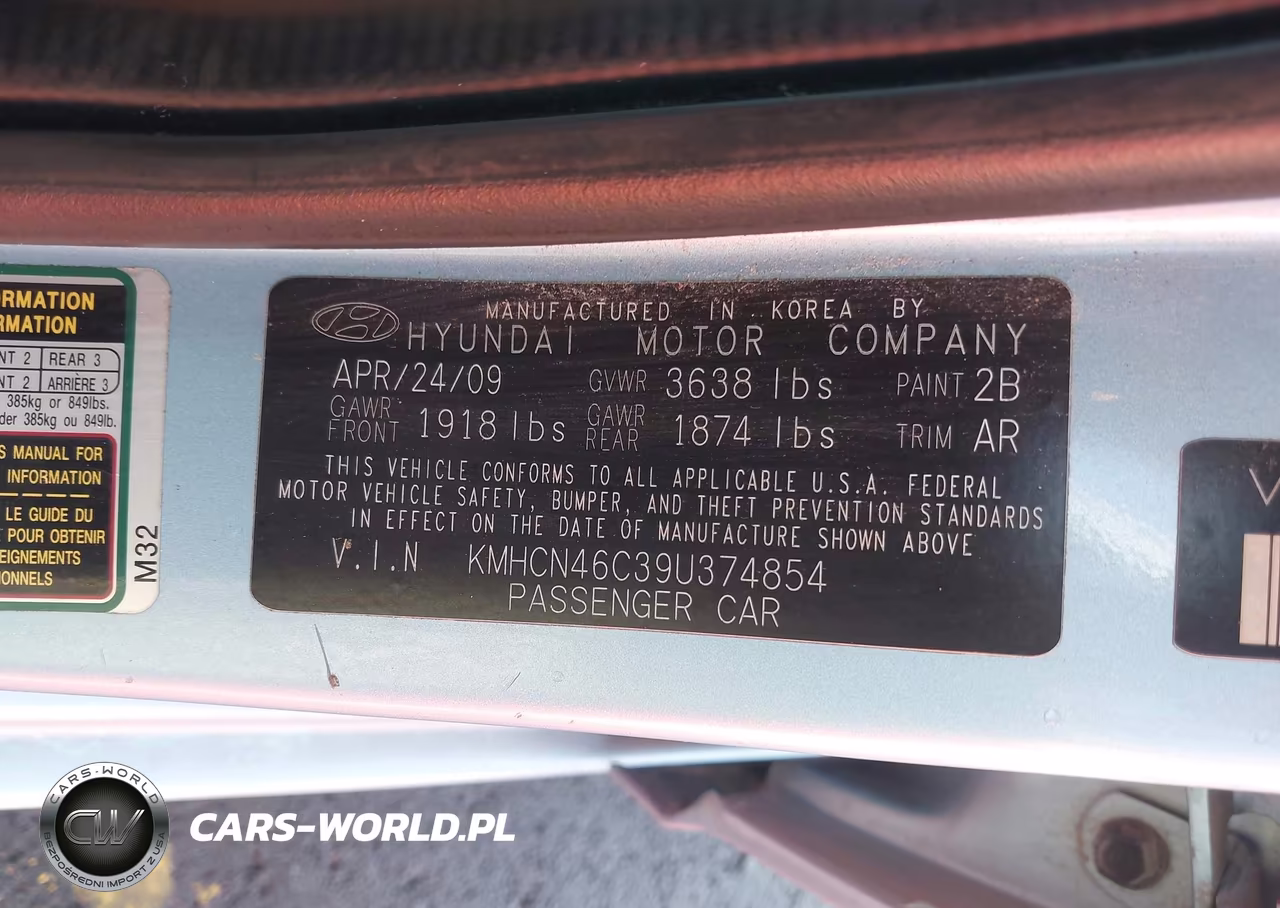 2009 Hyundai Accent Gls VIN:KMHCN46C39U374854 - 9