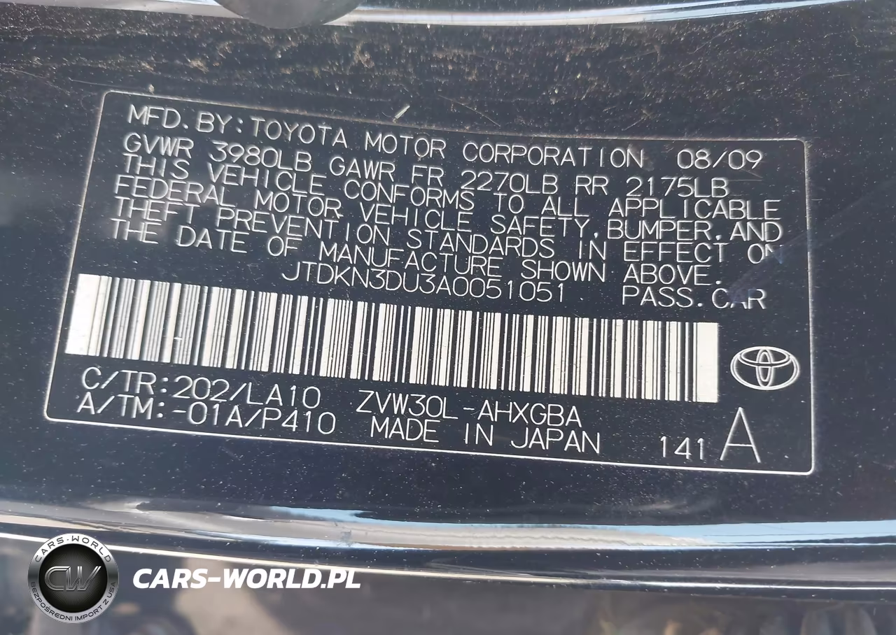 2010 Toyota Prius Iv VIN:JTDKN3DU3A0051051 - 9