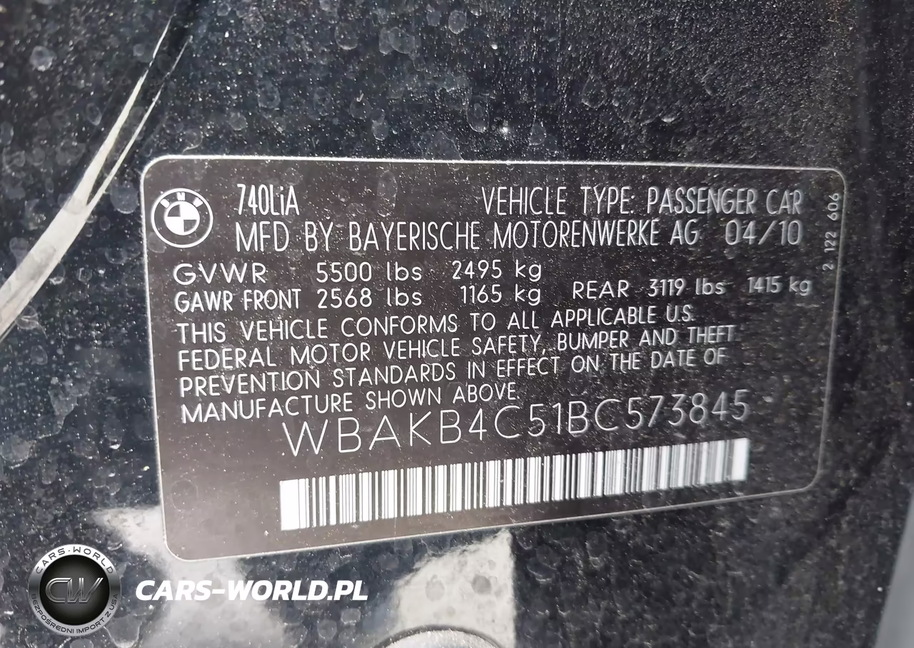 2011 BMW 740Li VIN:WBAKB4C51BC573845 - 9