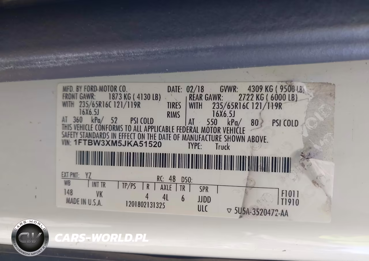 2018 Ford Transit-350 VIN:1FTBW3XM5JKA51520 - 9