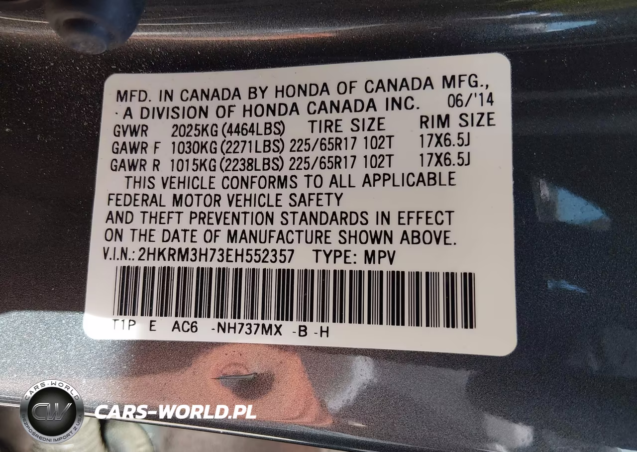 2014 Honda Cr-V Ex-L VIN:2HKRM3H73EH552357 - 9