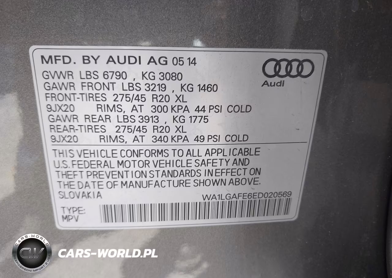 2014 Audi Q7 3.0T Premium VIN:WA1LGAFE6ED020569 - 9